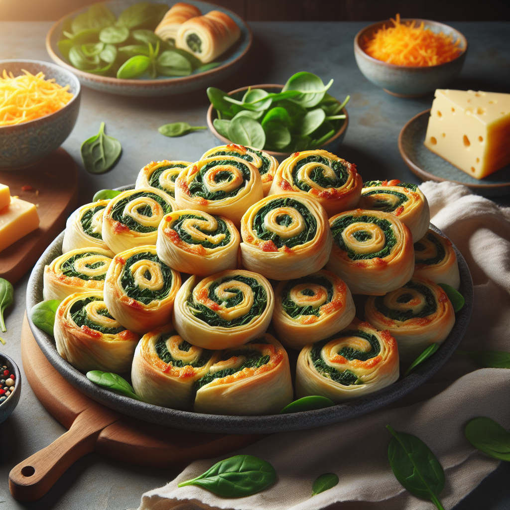 Cheese Spinach Pinwheels