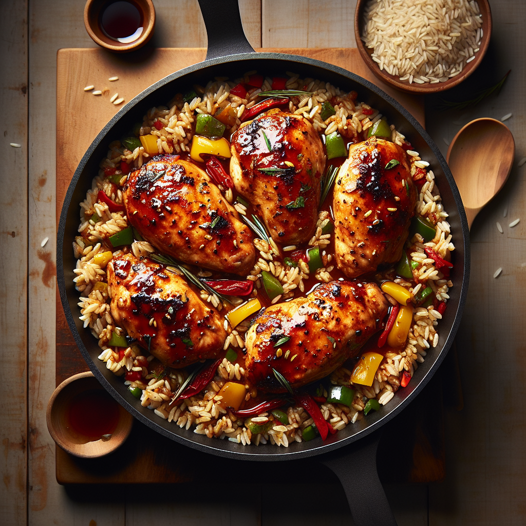 One Pan Chipotle Honey Chicken and Rice