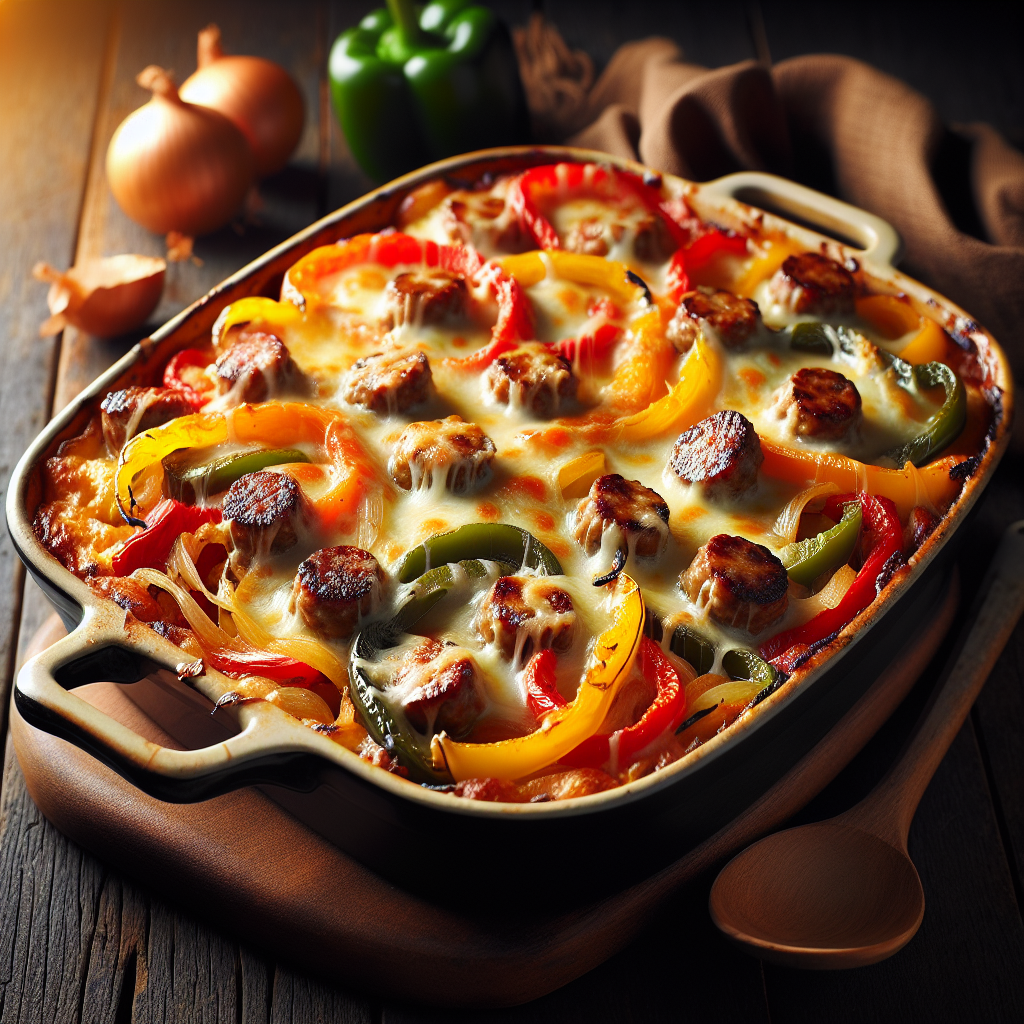 Dump-and-Bake Sausage and Pepper Casserole