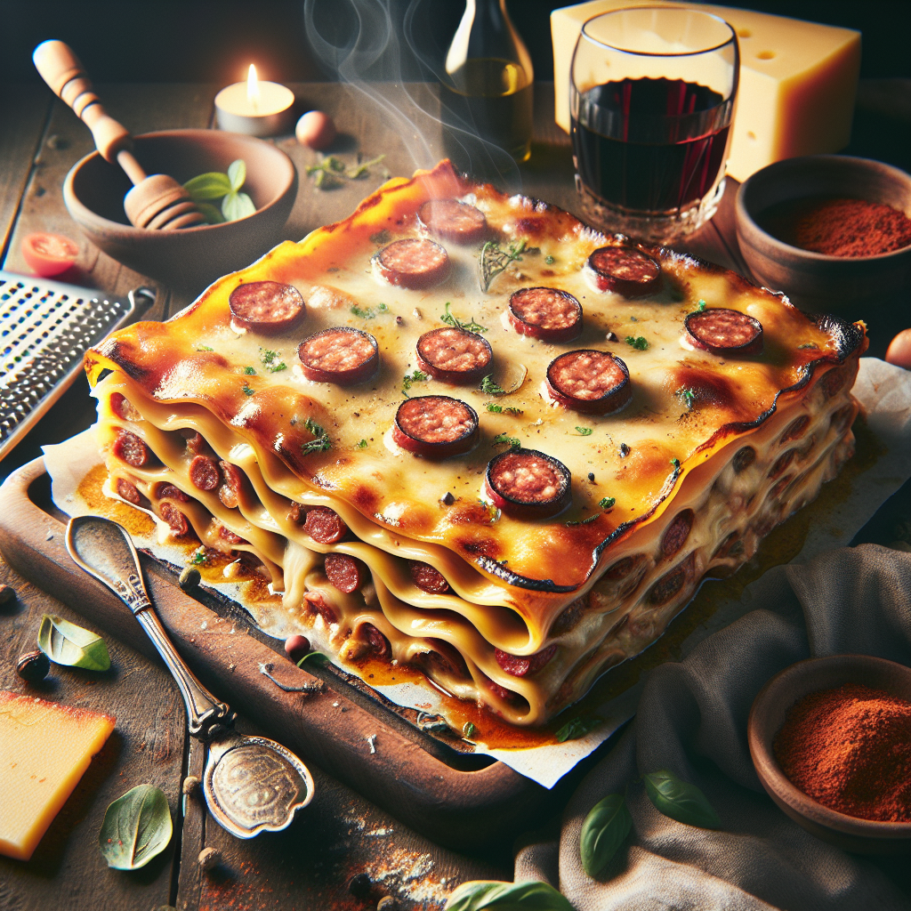 Smoked Cheese and Sausage Lasagna