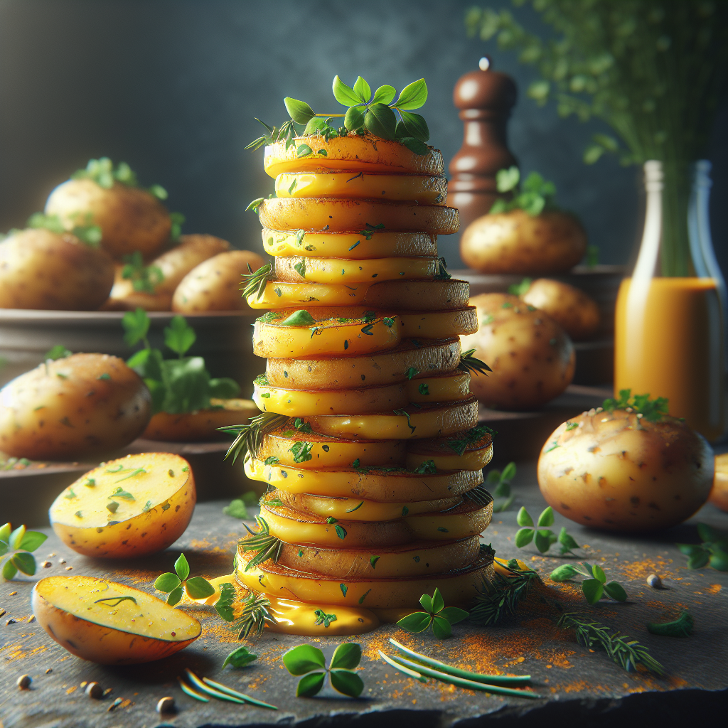 Herb and Mustard Potato Stacks